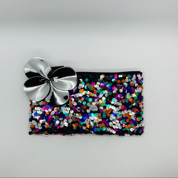 Beautiful Color Sequin MAC Small Cosmetic Pouch - Picture 2 of 9